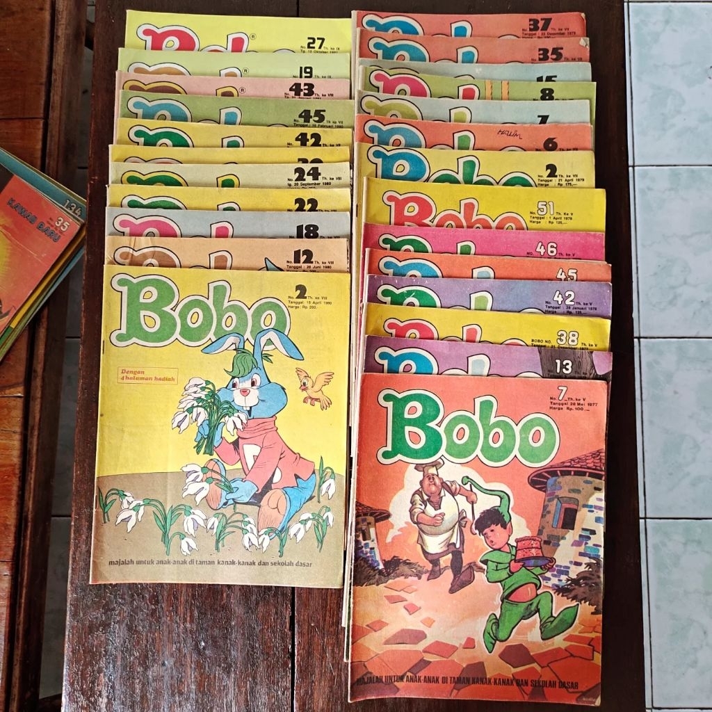 Majalah Bobo Lawas Jadul Tahun 1977 s/d 1981. Majalah Anak Anak Tempo Dulu