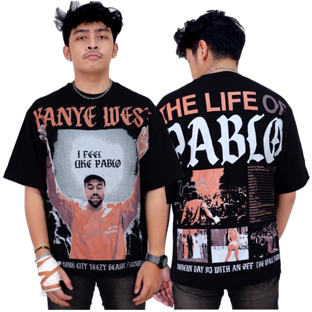 Kanye West I Feel Like Pablo American Rapper T-shirt Music Bootleg Vintage Oversize