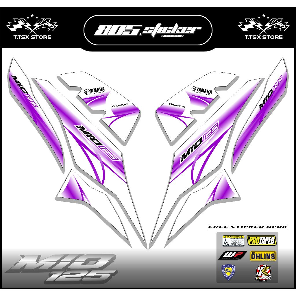 STRIPING MIO M3/STIKER VARIASI MIO 125/STRIPING STICKER MIO M3 125 PUTIH