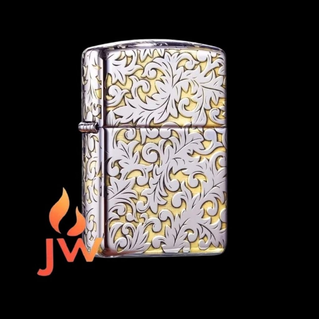 Korek Api Zippo Motif Batik Grafir Batik Silver-  Premium