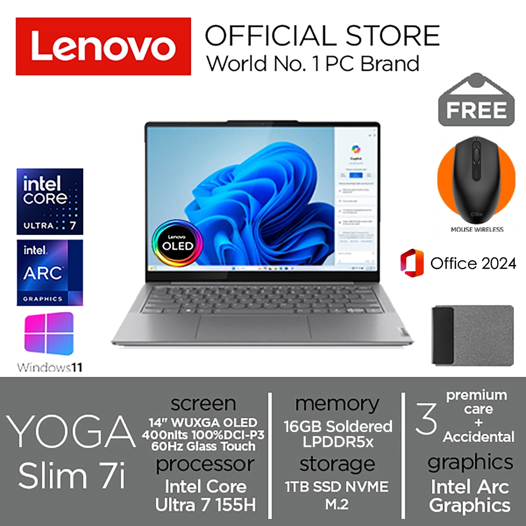 Lenovo Yoga Slim 7i Intel Ultra 7 155H 1TB SSD 16GB OLED Touch Win11