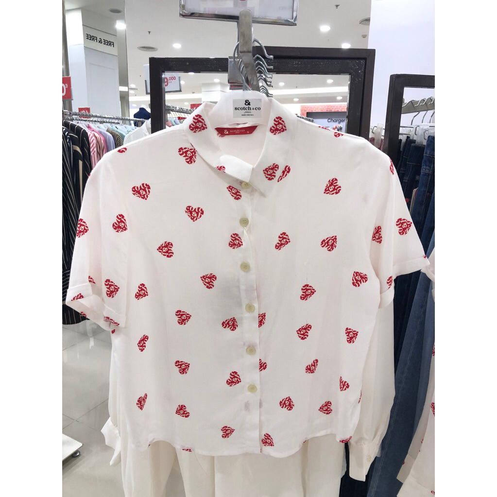 kemeja lengan pendek crop Scotch n co