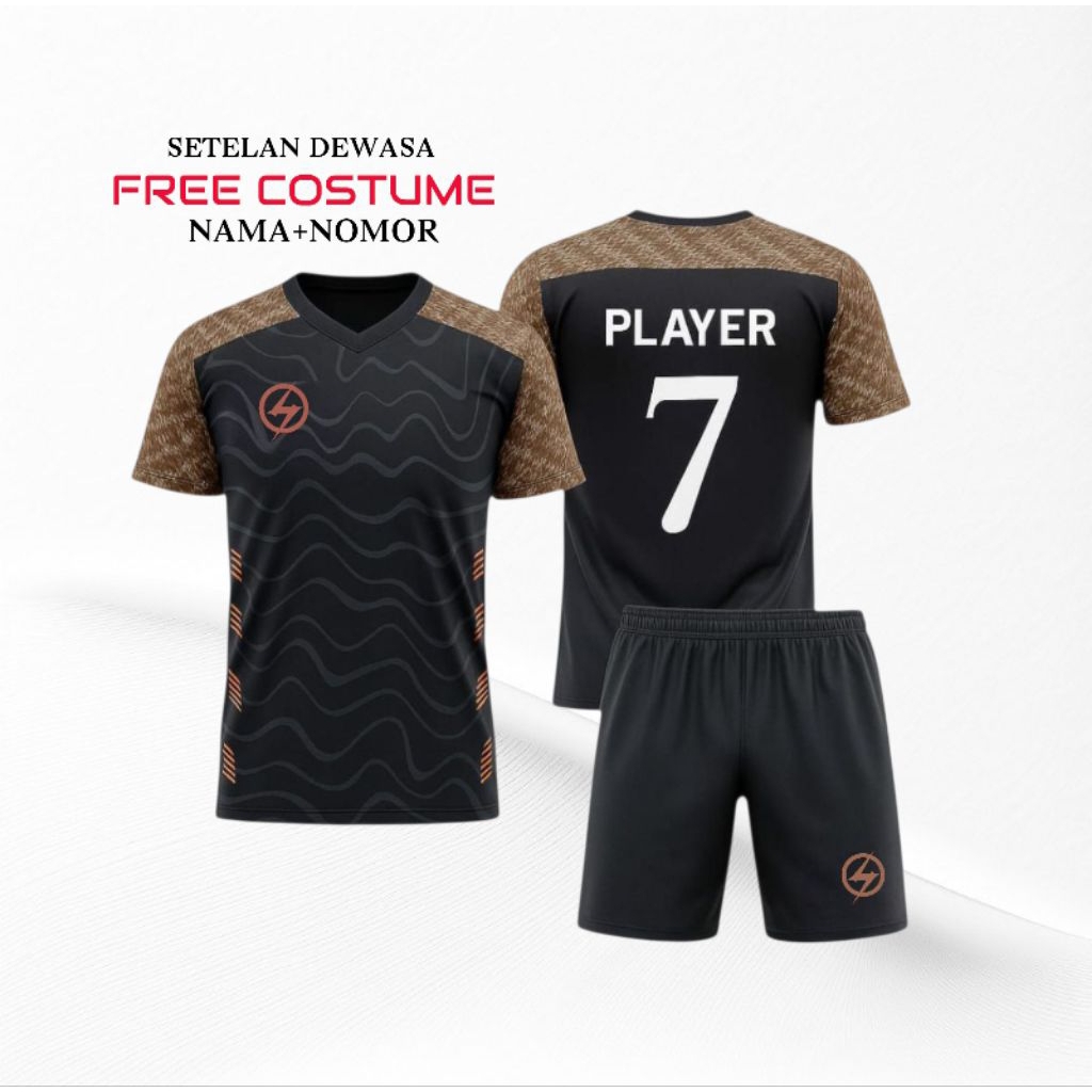 FREE COSTUME NAMA NOMOR+SPONSOR JERSEY FUTSAL COSTUME 1SET BAJU OLAHRAGA BOLA FUTSAL VOLLY TERBARU