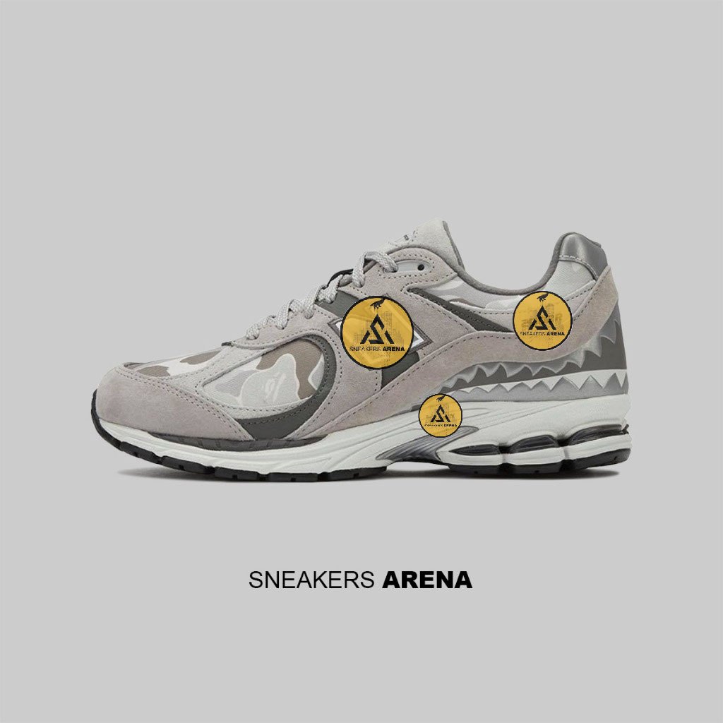 Sneakers Sepatu ENBE Bape X  2002R pes Together Strong Gray Camo Original