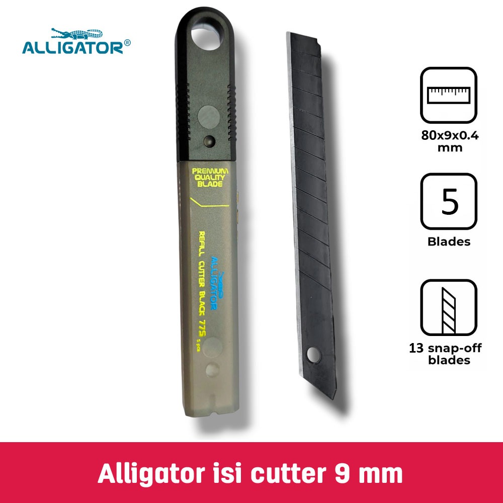 Alligator isi cutter kecil hitam isi ulang cuter hitam black cutter blade refill isi silet isi kater