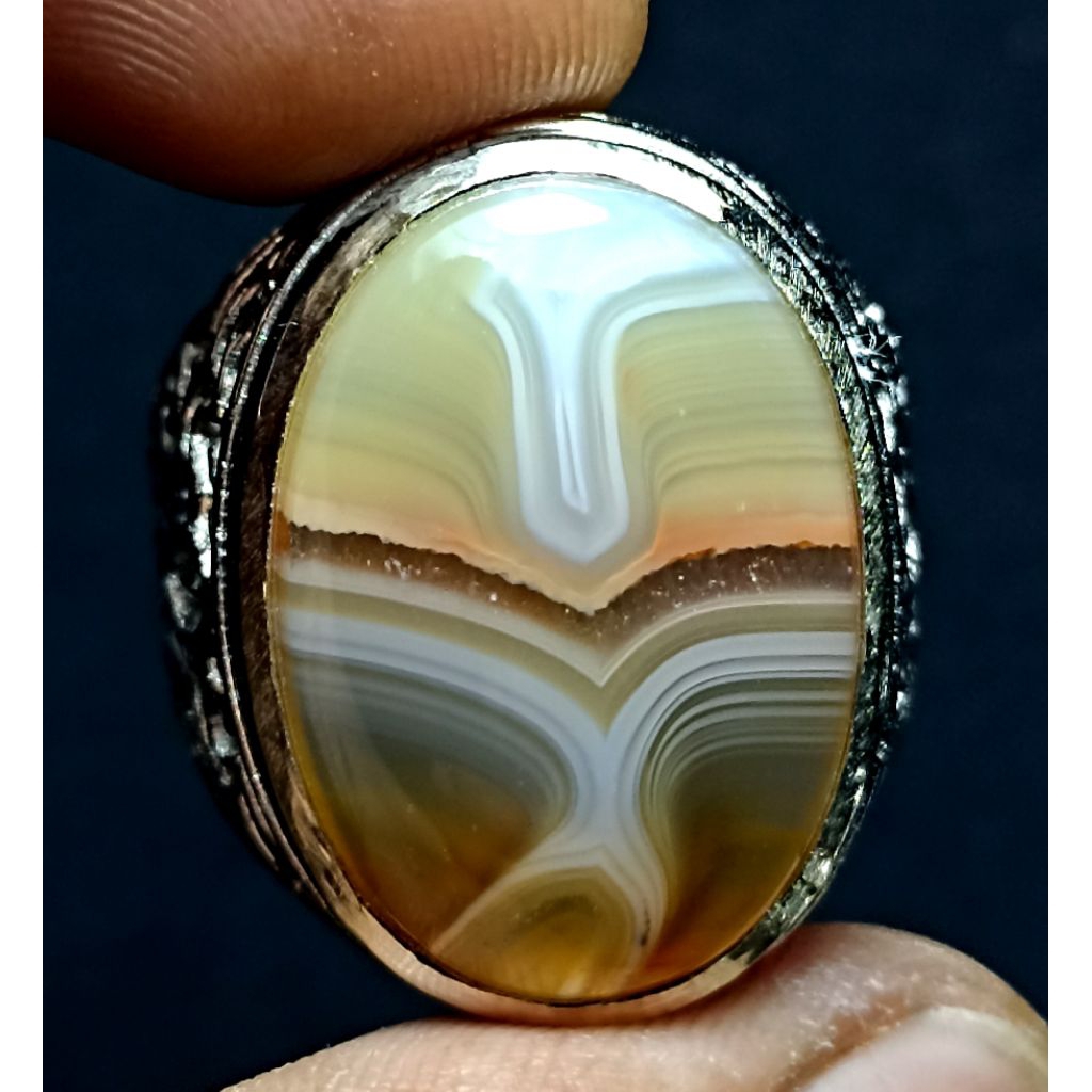 CINCIN BATU AKIK SULAIMAN MOTIF ANTIK