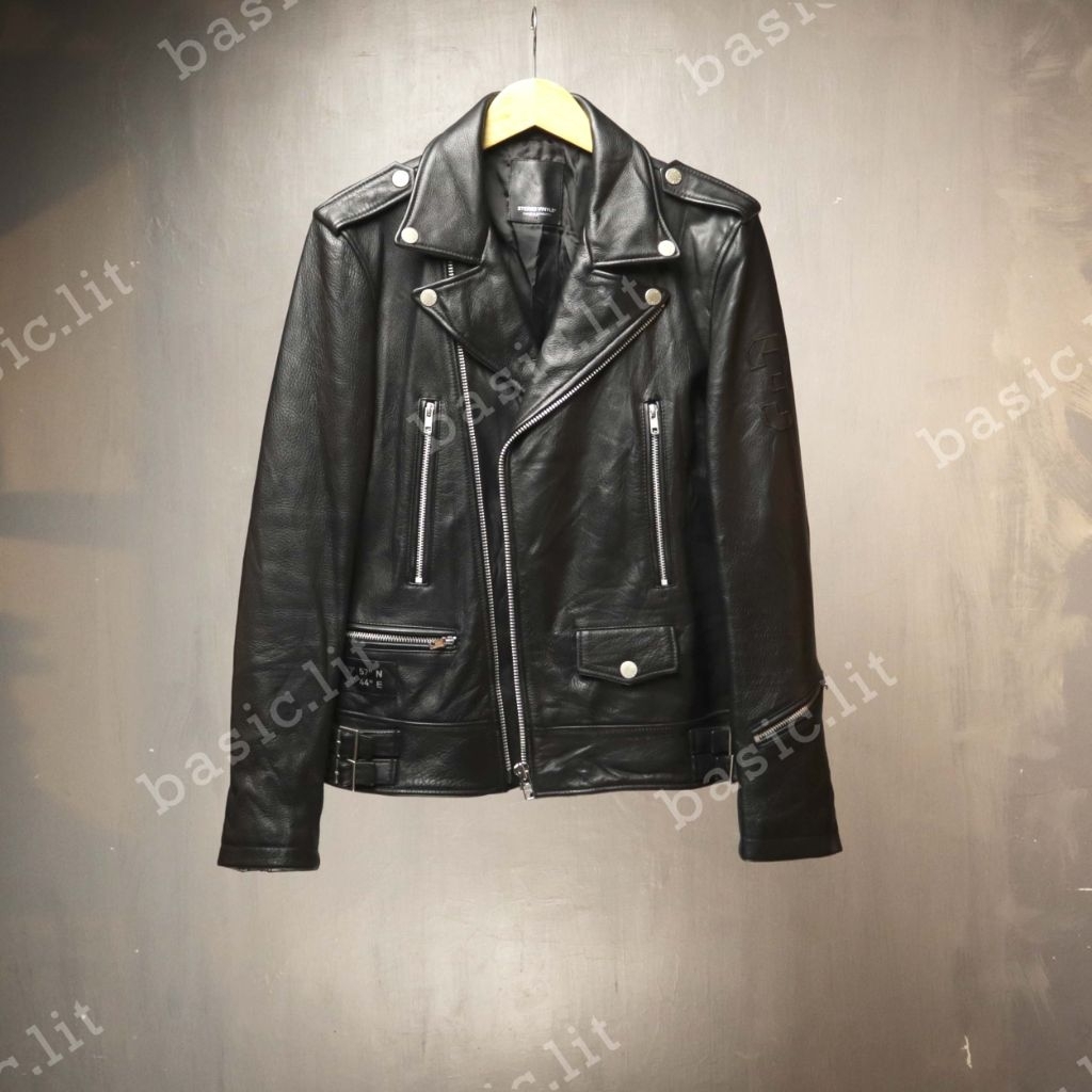 Stereo vinyls ramones biker leather jacket