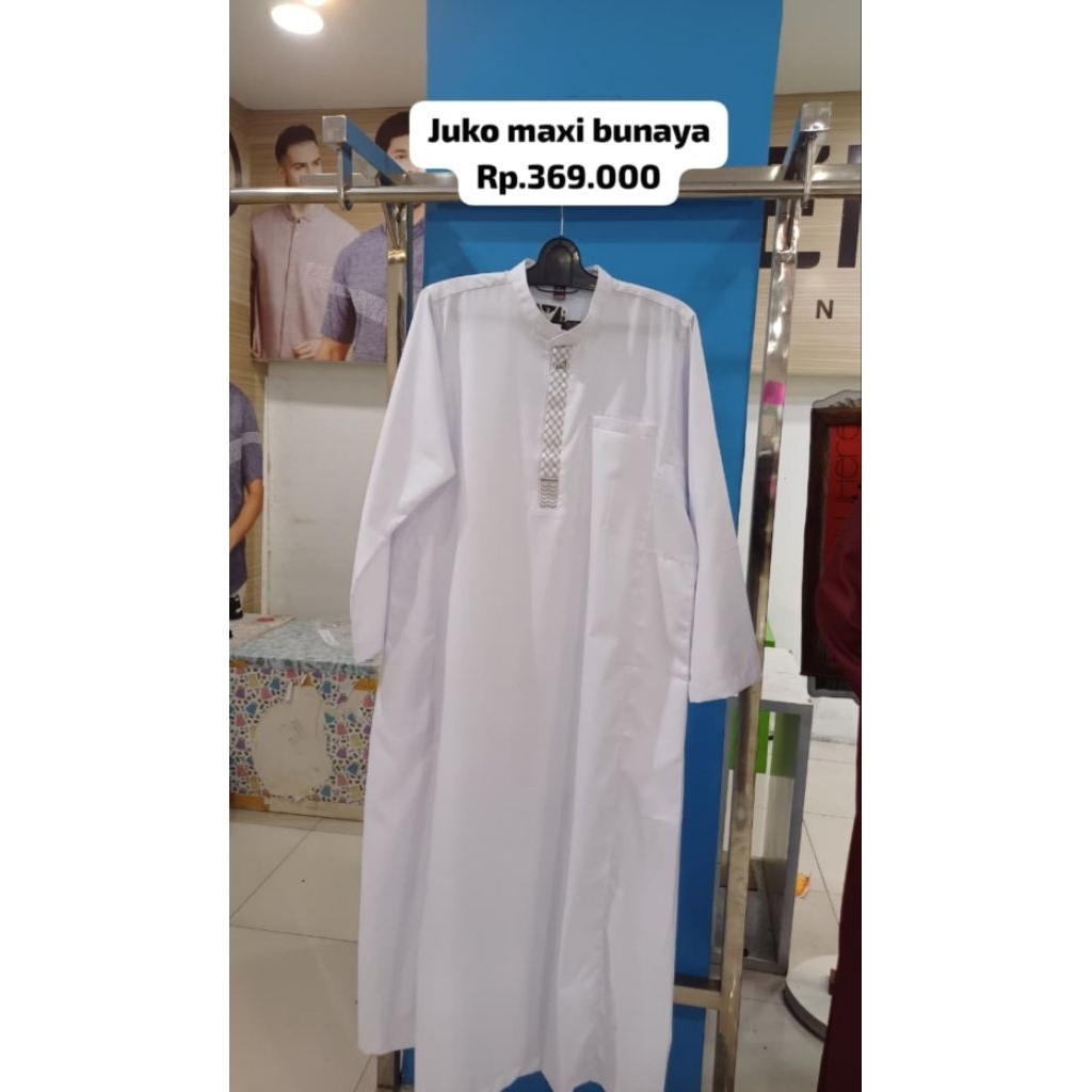 Rabbani - Juko Maxi Bunaya | Jubah Putih Rabbani Ori | Gamis Pria Lengan Panjang Putih