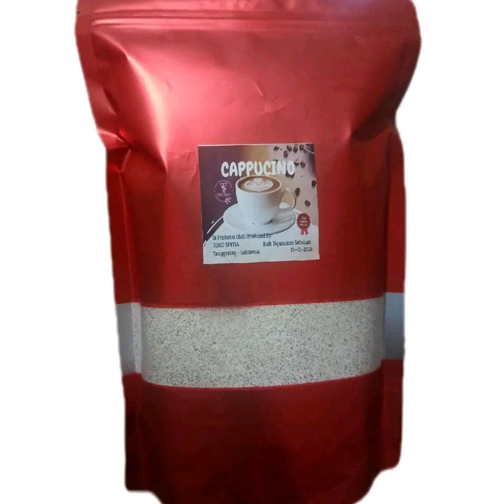 Cappuccino Serbuk 1Kg Kemasan Aluminium Foil Praktis Full Powder Drink Serbuk Cappin Wangi untuk Pen
