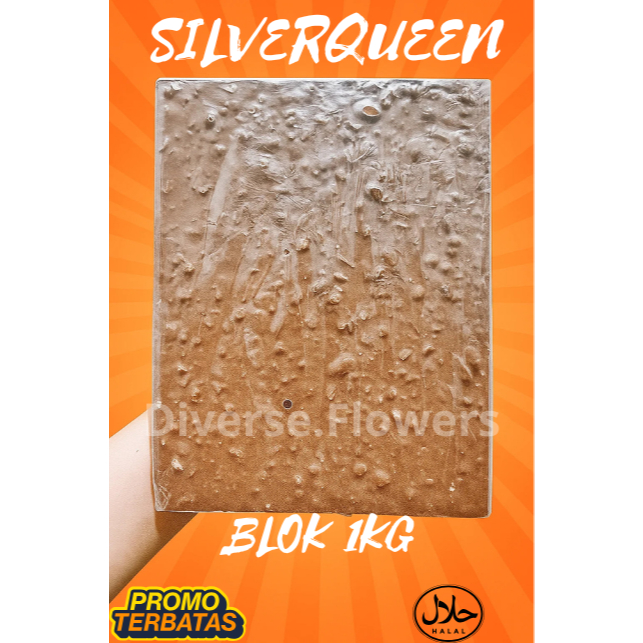 Coklat Blok Silverqueen 1kg Cokelat Kiloan murah Mix Milk Delfi isi kacang mede