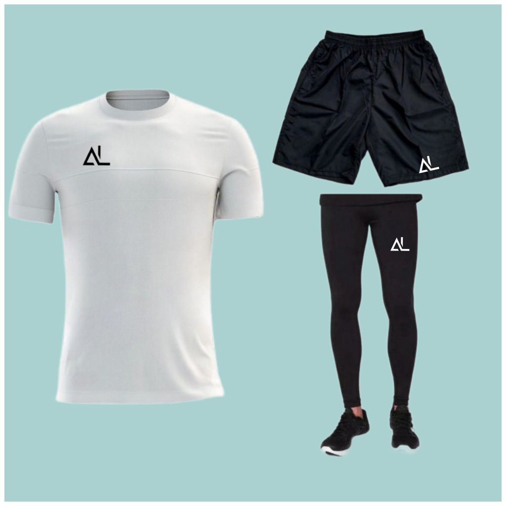 3 IN 1 OLAHRAGA PRIA BAJU JERSEY CELANA PENDEK LEGGING PANJANG SEPAK BOLA FUTSAL TRAINING JERSEY