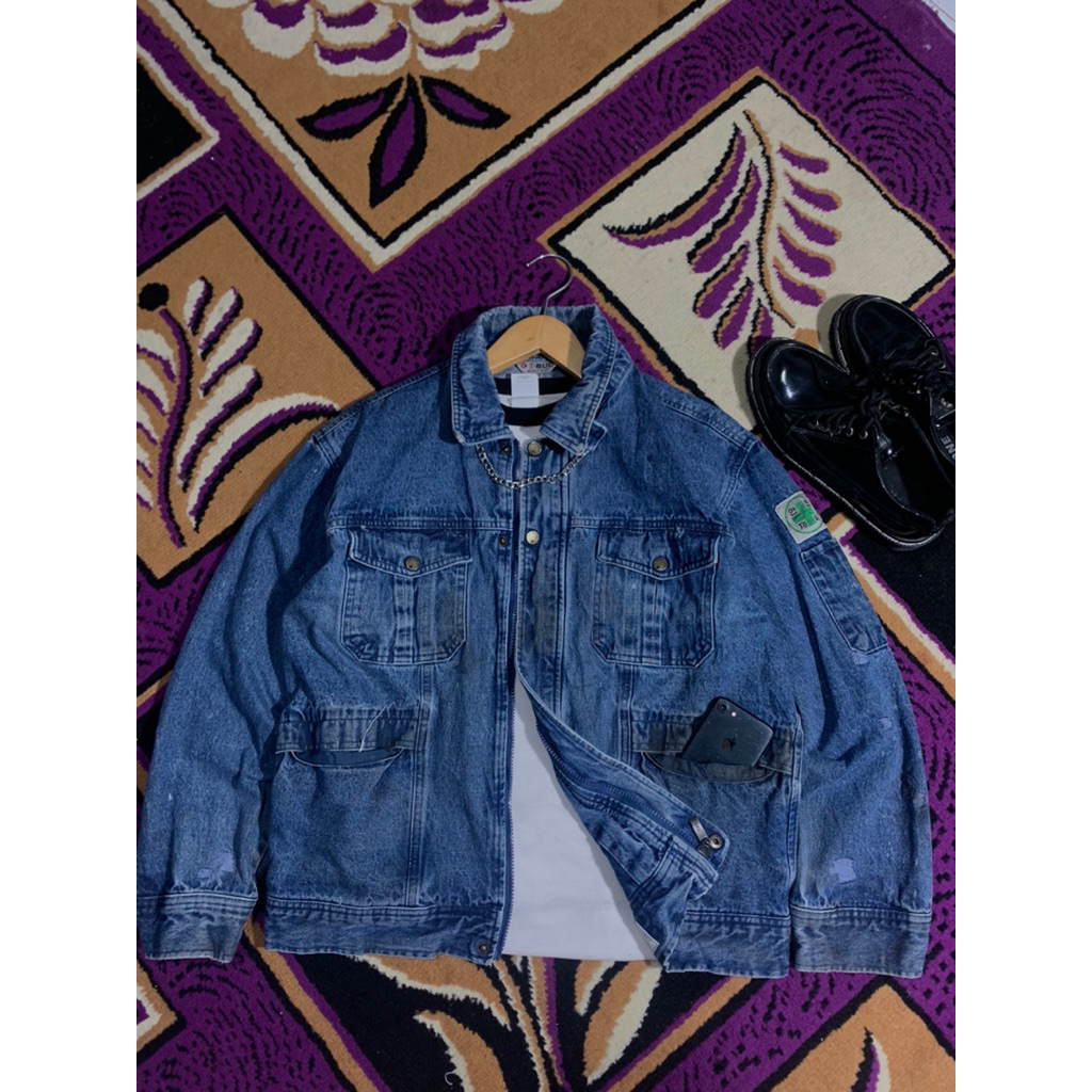 vintage denim zipper