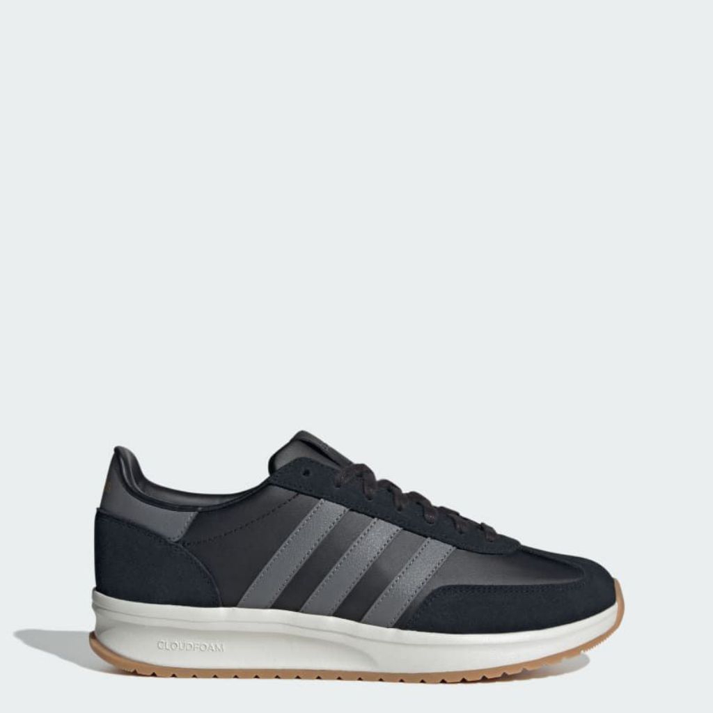 SEPATU CASUAL SNEAKERS ADIDAS RUN 70'S BLACK GREY WHITE LEATHER ORIGINAL