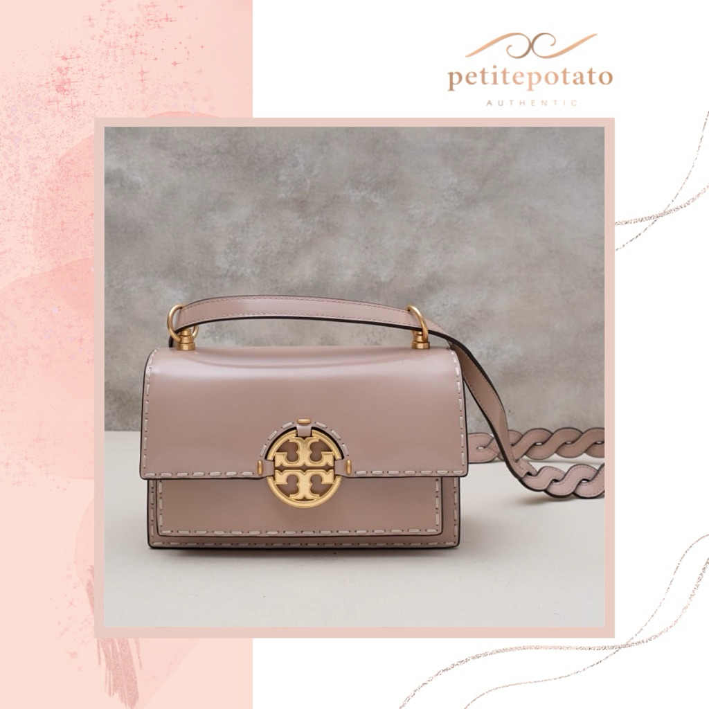 TAS BRANDED WANITA TORY BURCH MILLER SPAZZOLATO SMALL CONVERTIBLE SHOULDER