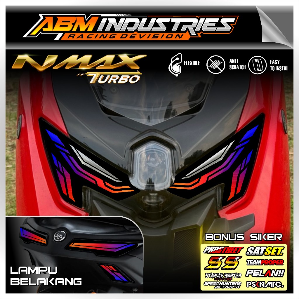 Stiker Lampu Alis MOTOR NMAX TURBO NEO 2024 2025 - Sticker Variasi Lampu NMAX Neo S TRANSPARAN UV