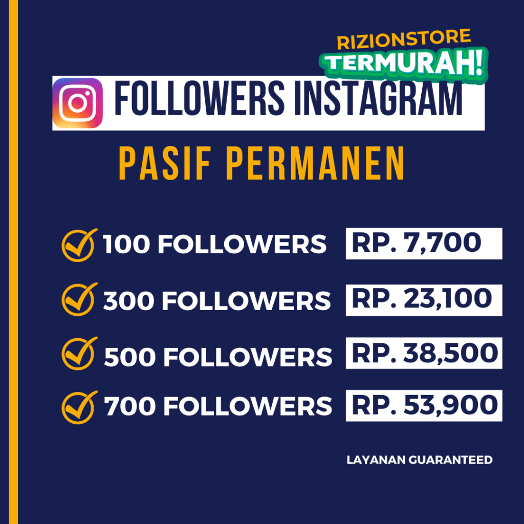 FOLLOWERS PASIF INSTAGRAM PREMIUM TERMURAH