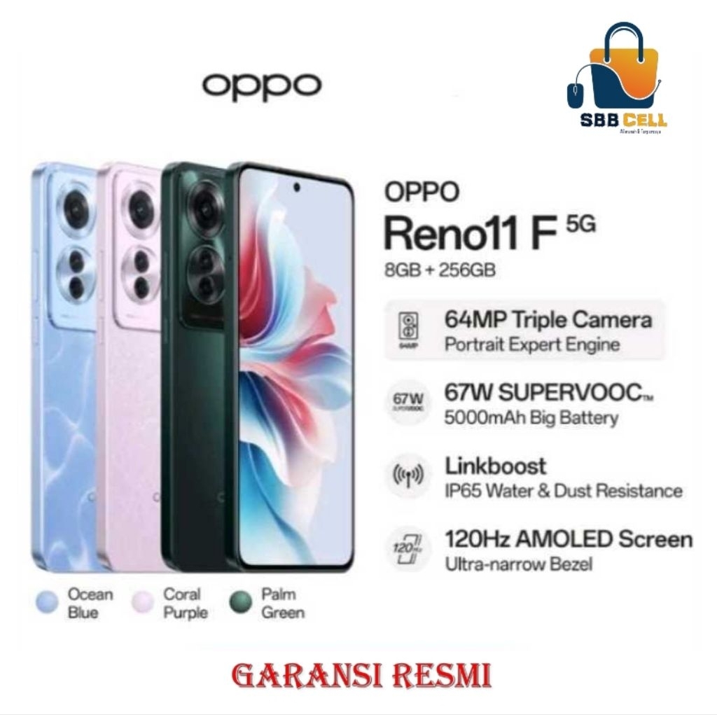 HP OPPO RENO 11F 5G 8/256 GB - OPO RENO 11 F 5G RAM 8GB ROM 256GB GARANSI RESMI