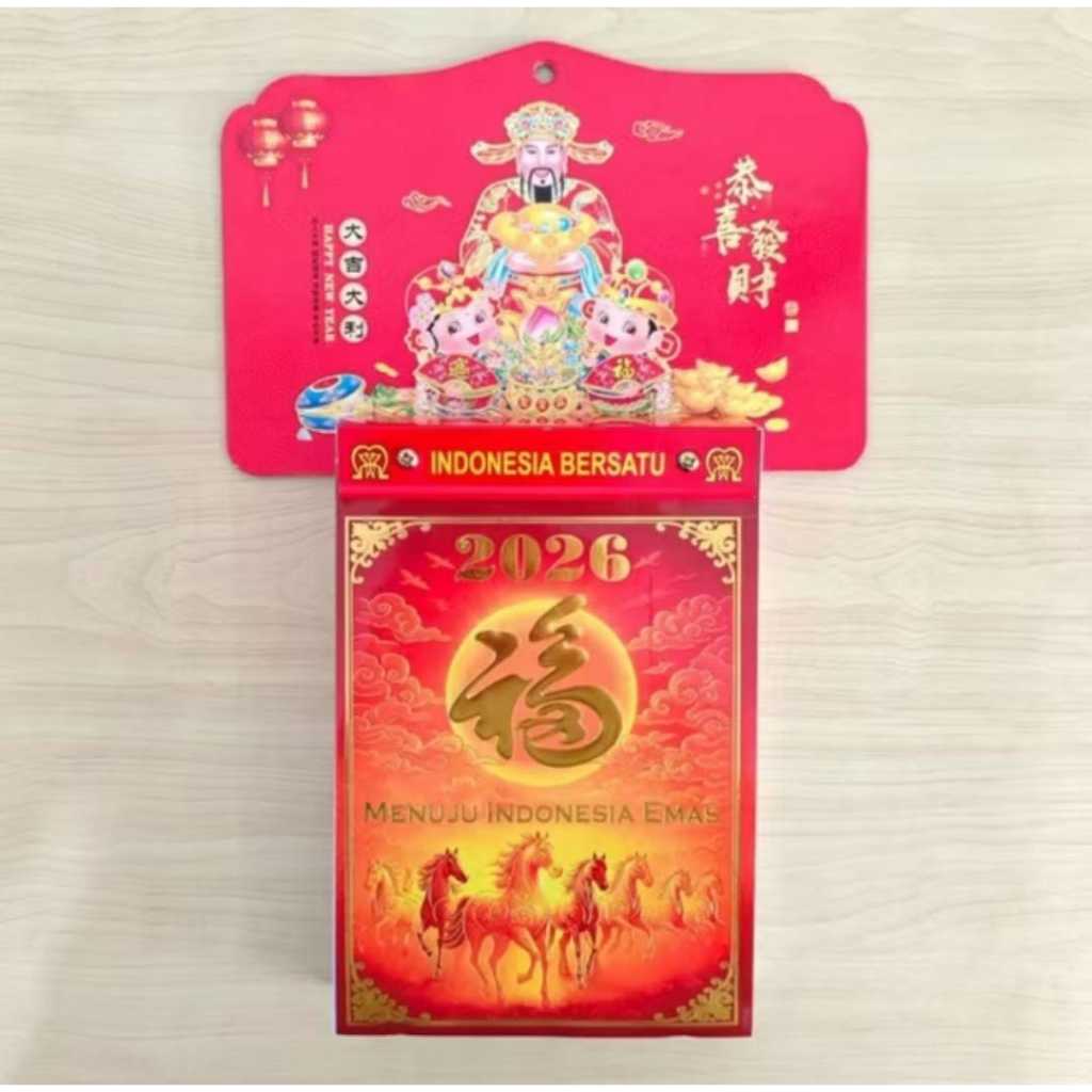 KALENDER DINDING TEMA CHINESE / KALENDER HARIAN 2026 / KALENDER 3 IN 1 JAWA CINA ARAB / KALENDER SOB