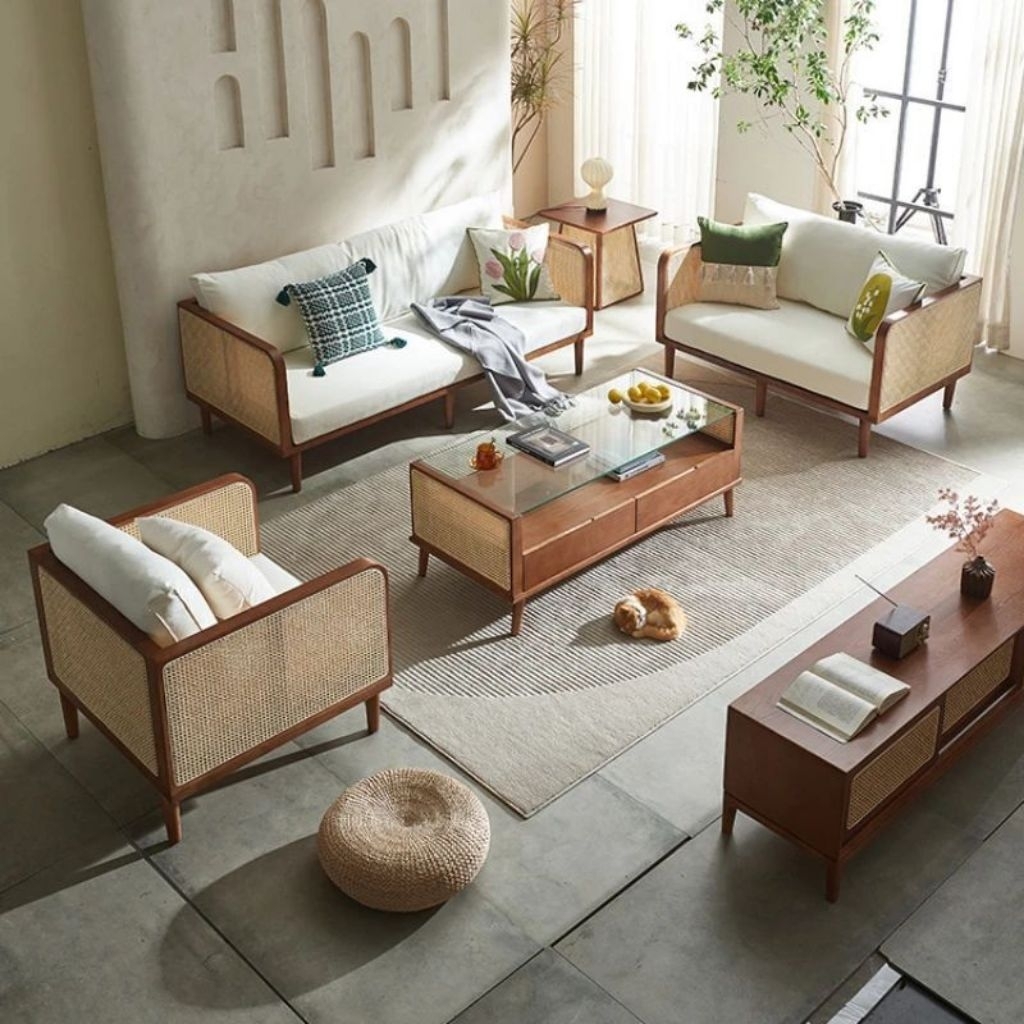 Indofurniture Sofa Rotan Minimalis | Sofa Rotan Ruang Tamu Moderen