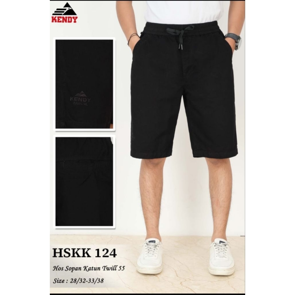 Celana pendek KENDY Original Hitam polos RIP (Lingkar karet) HSK