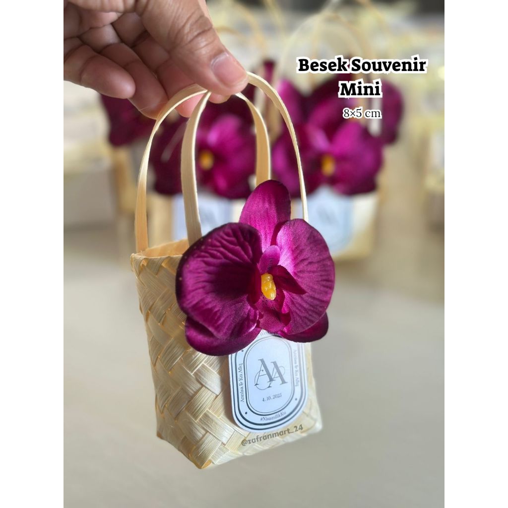 Besek Souvenir Besek Estetik Besek Mini Cute Besek Tas Hantaran Hampers Lebaran 8×5 cm