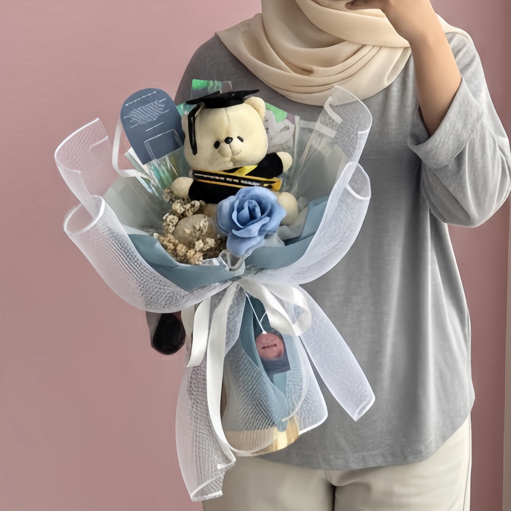 BUKET BONEKA WISUDA | EVERLASTING FLOWERS | KADO WISUDA CEWEK COWOK, ULANG TAHUN, TUNANGAN, WEDDING,