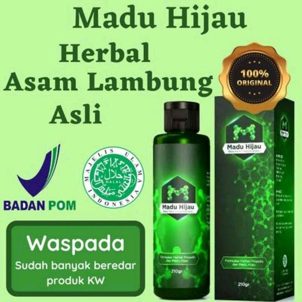 Madu hijau asli herbal asam lambung dan maag 210gr logo M original