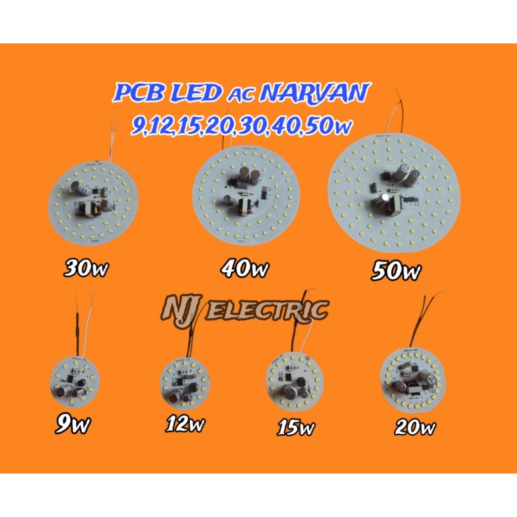 PCB LAMPU LED ac narvan (220V) nyala putih terang