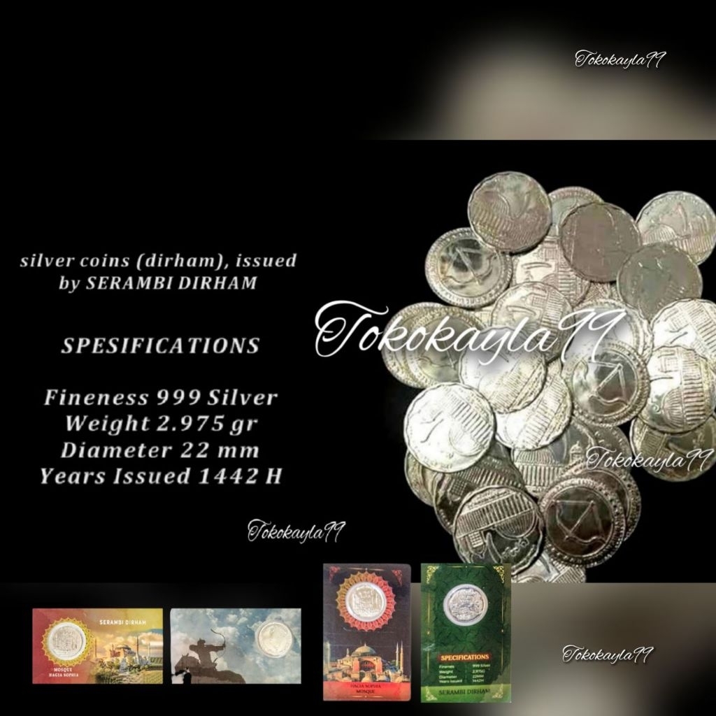1 Dirham Serambi - Dirham Hagia Sophia - Panahan - 2 Dirham -  Koin Perak Fine Silver / Perak Murni 