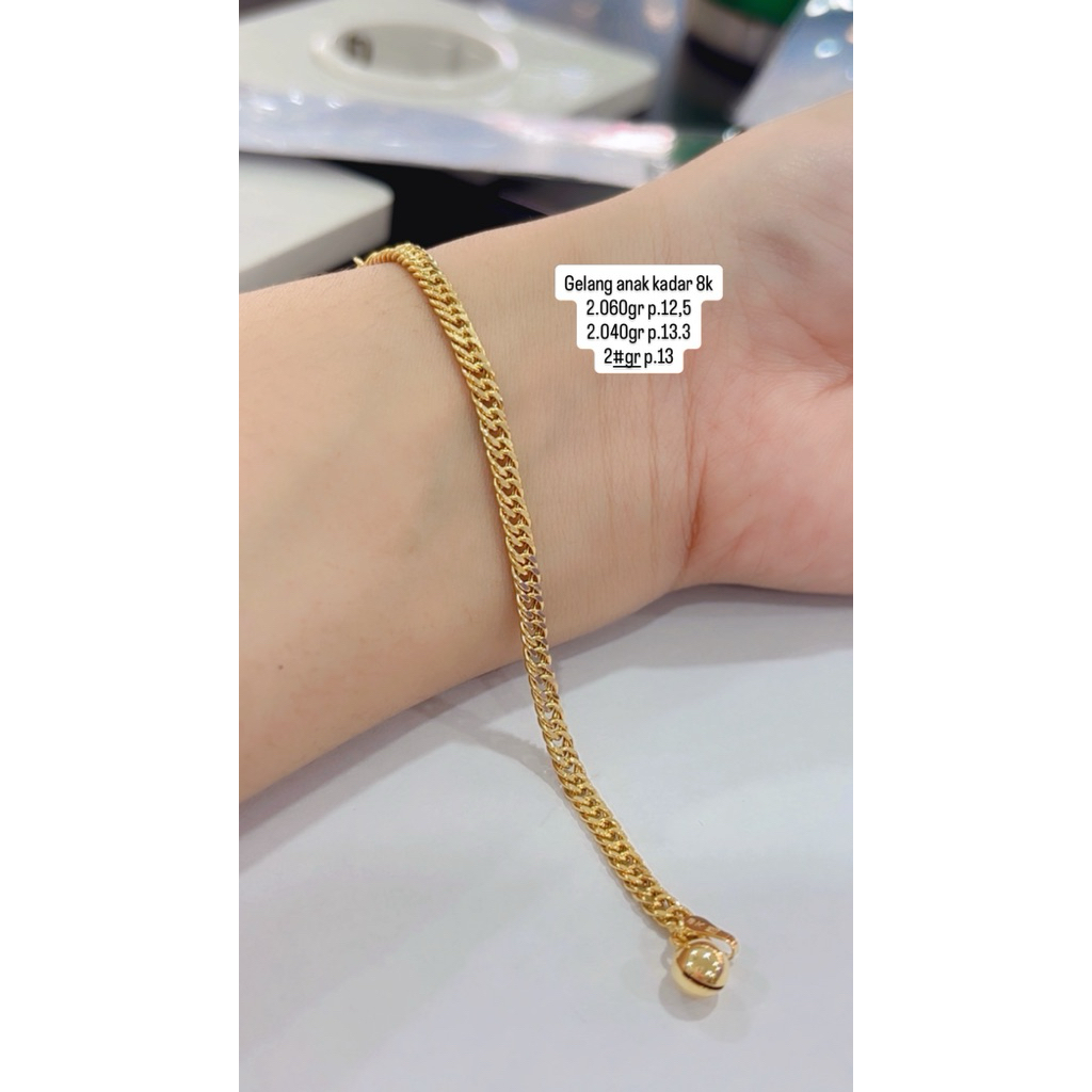 gelang anak emas kadar 375%