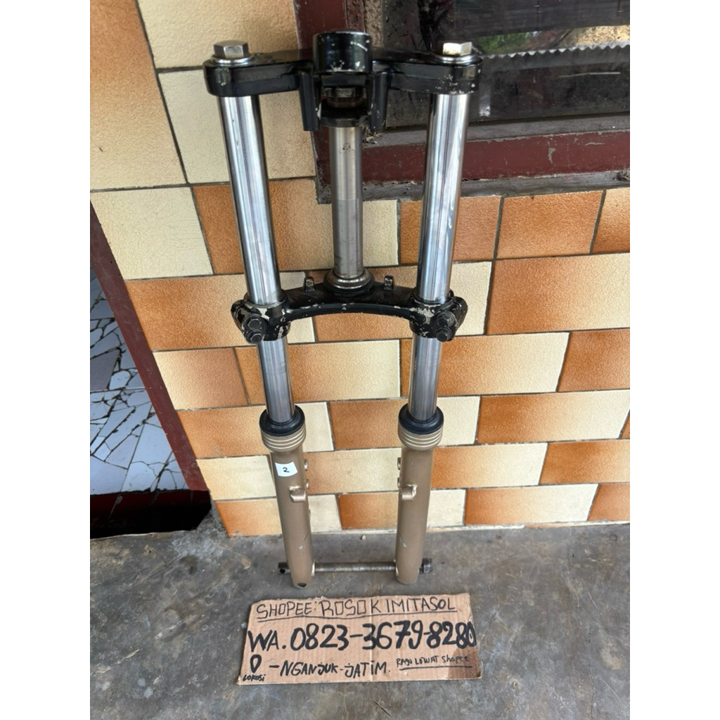 shock skok sekok depan ninja rr old rr gold  asli original cepotan montor ninja rr old atau zx