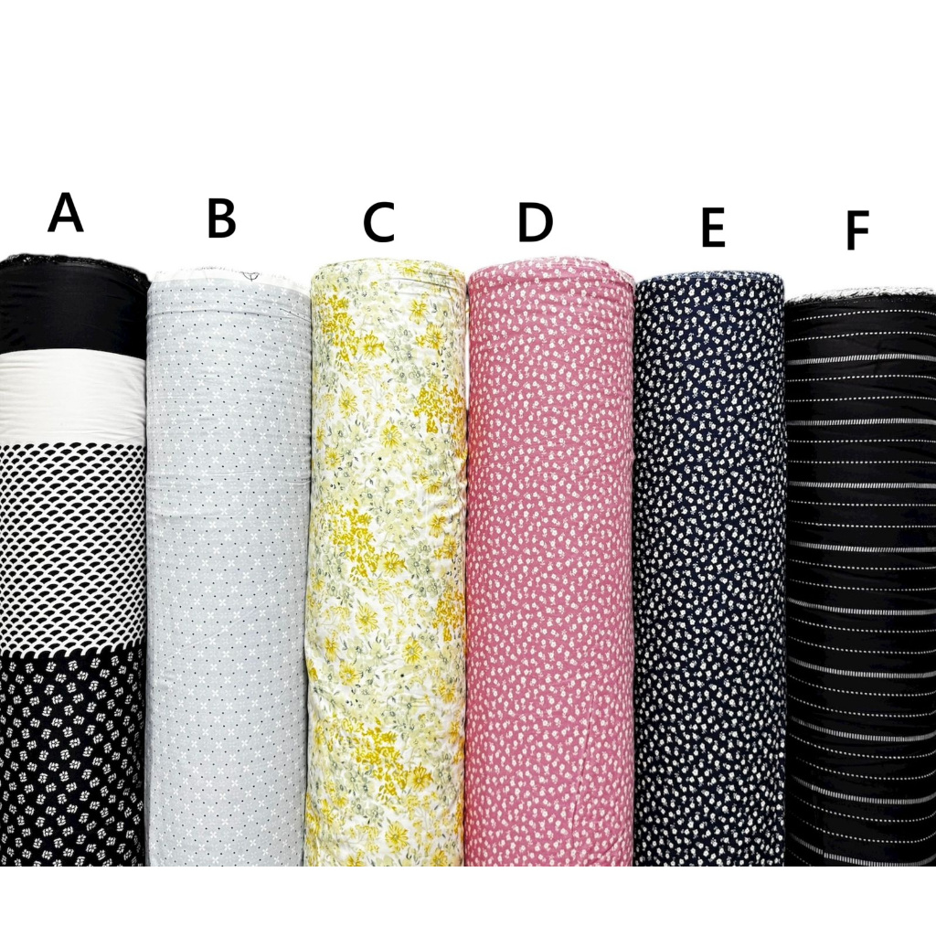 Bhan kain katun rayon viscose premium motif abstrak motif bunga kecil motif salur hitam terbaru best