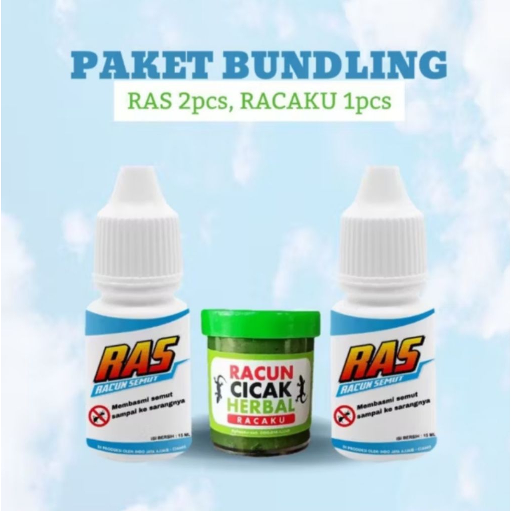 RAS 2PCS, RACAKU 1PCS RACUN PEMBASI SEMUT DAN RACUN CICAK SUPER AMPUH