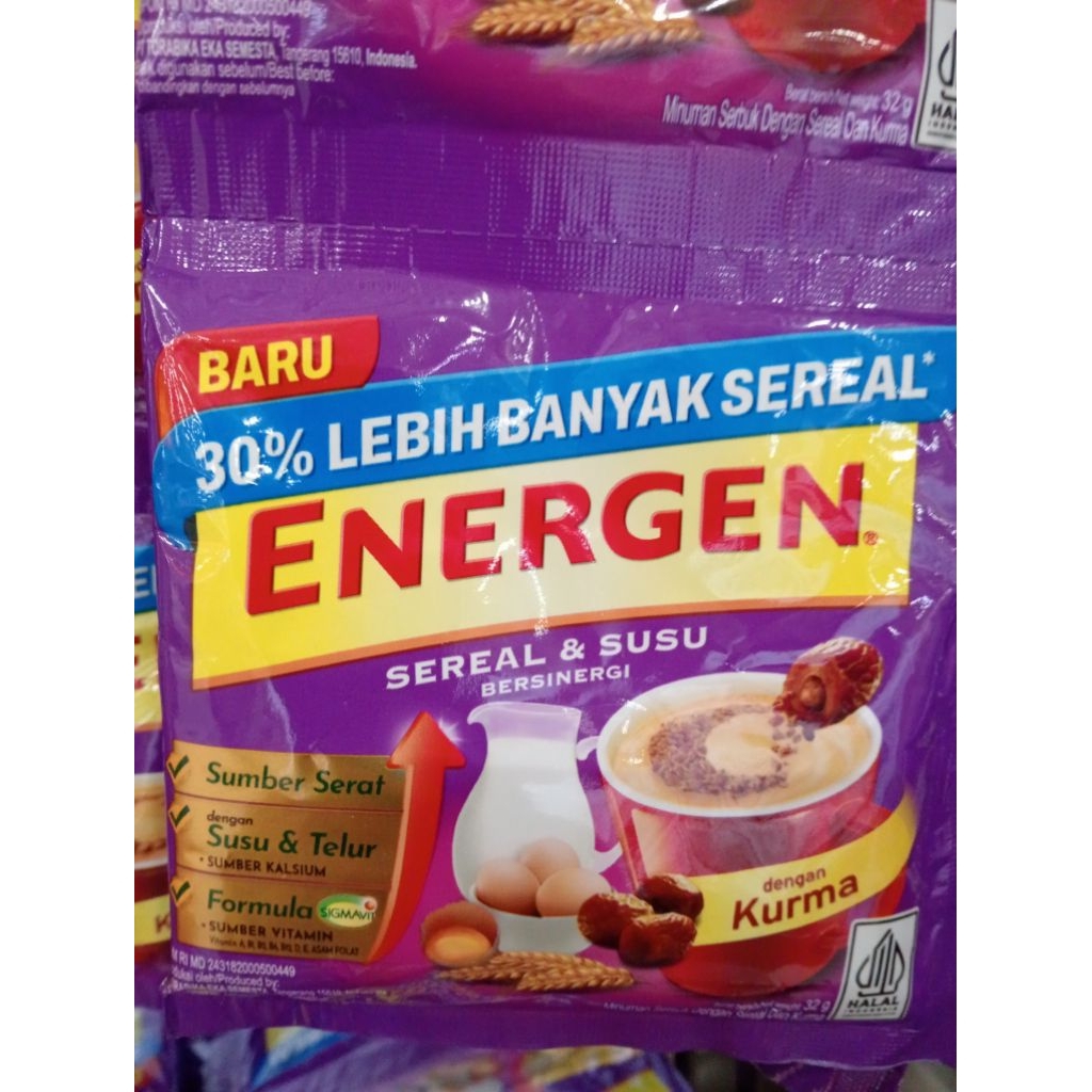 ENERGEN SEREAL KURMA 1renceng (10 sachet )