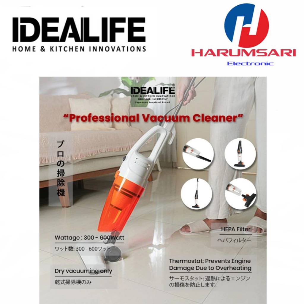 IDEALIFE Vacuum Cleaner/Penyedot Debu (Portable) Hepa Filter 3 In 1 VC-8001