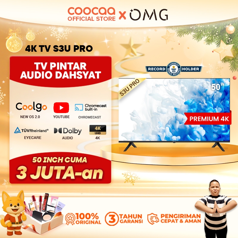COOCAA 50 inch S3U PRO Smart TV - Digital TV - 4K - UHD - Dolby Audio - Youtube - Mirroring - Boundl