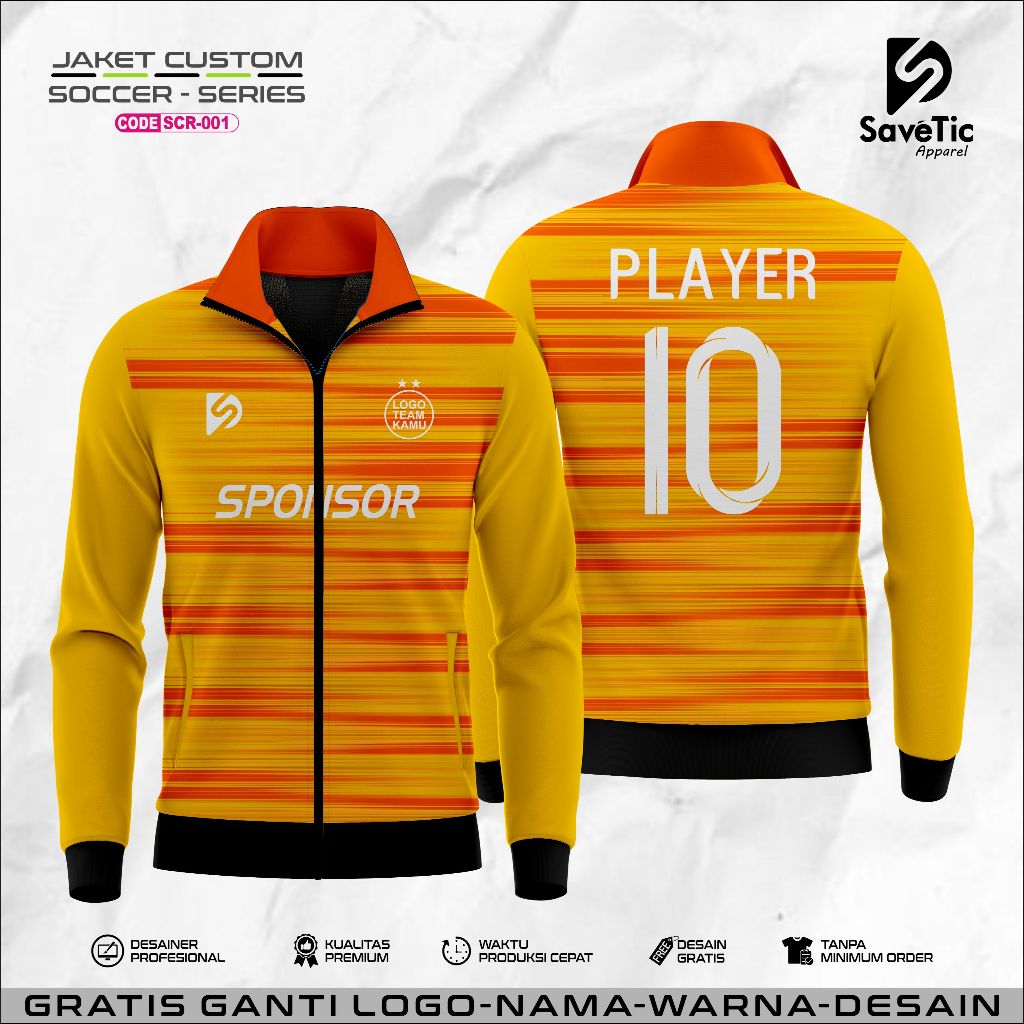 Jaket Soccer Full Printing Sublim/Jaket Custom Soccer/Jaket Olahraga bola futsal Unisex