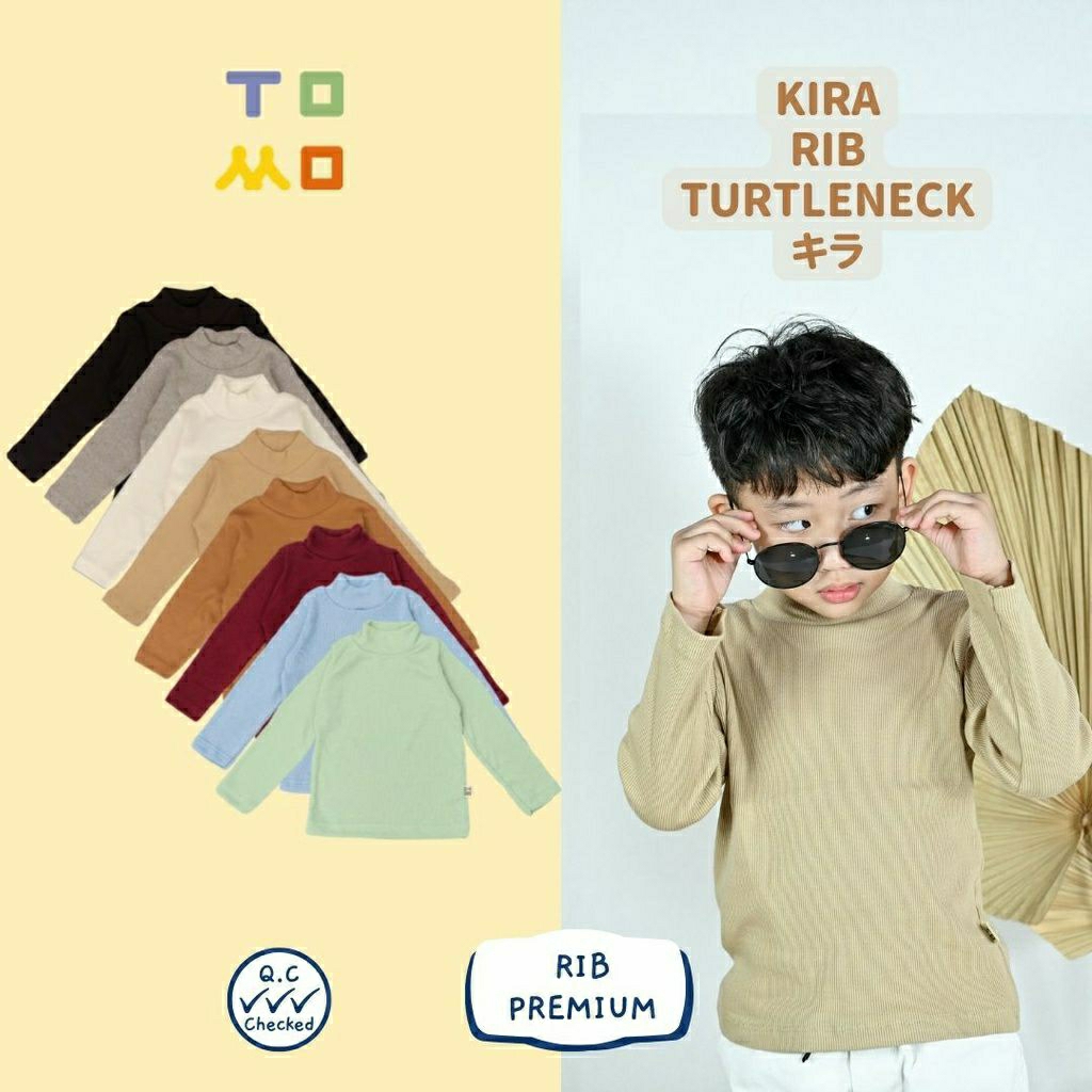 TOMO Turtle Neck Kira Rib anak kaos panjang 1-9 tahun