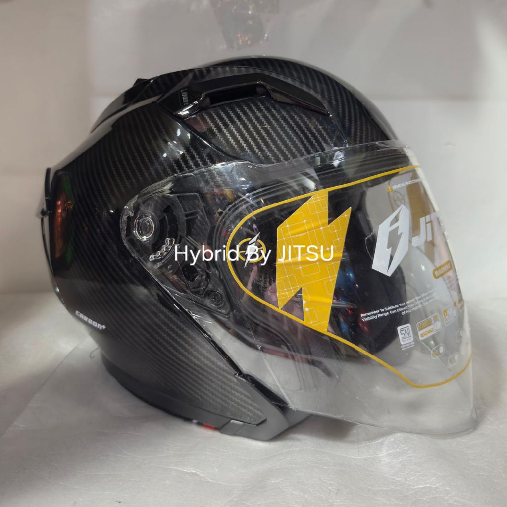 Helm JITSU Hybrid Corak Carbon (Supports Intercom) (100% Original JITSU)