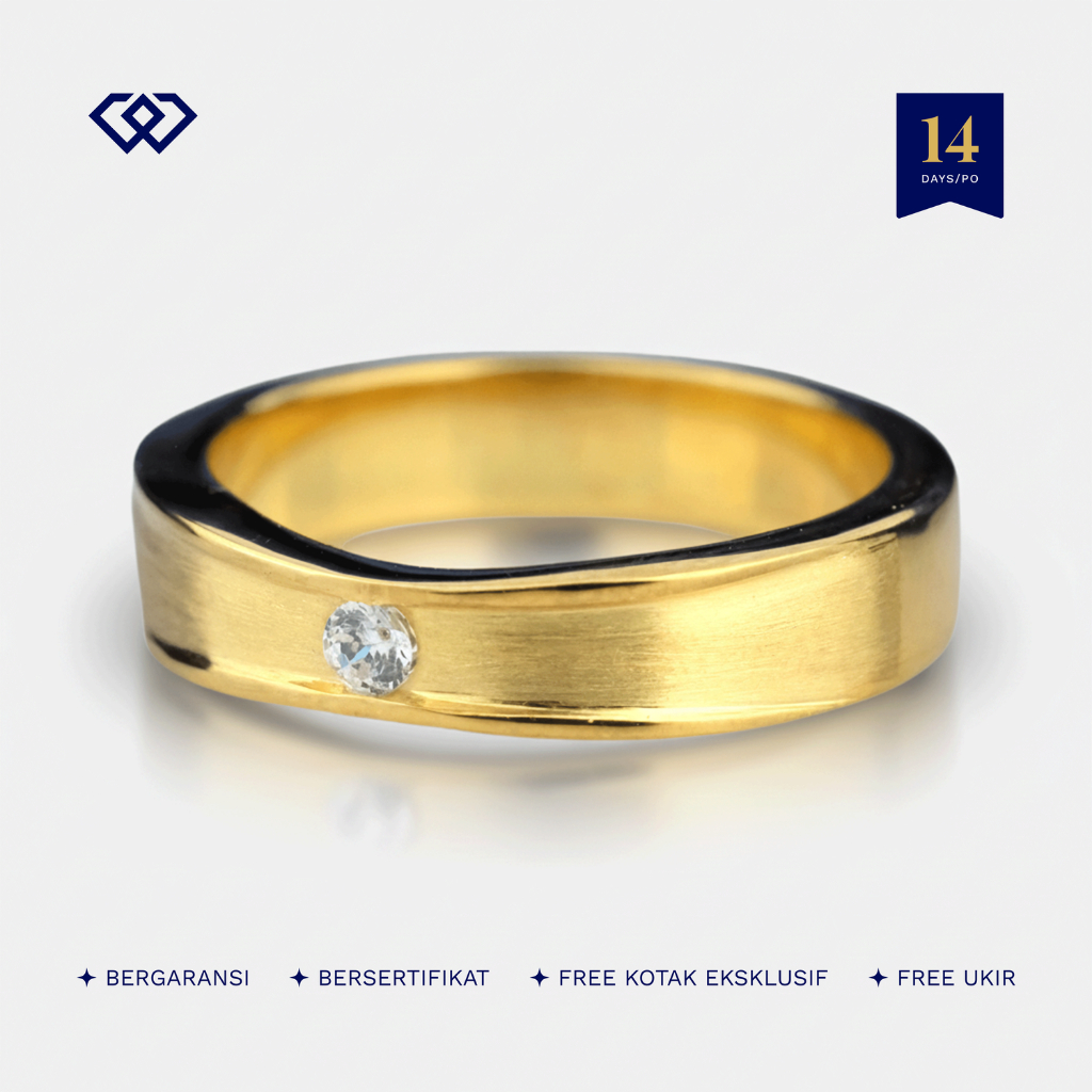 Winata Jewelry Cincin Cewek Single Perak Rhodium