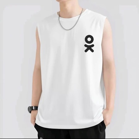 Singlet Lekbong OKE Unisex Pria Dan Wanita - Singket Santai Gym - Singlet Motif Simple