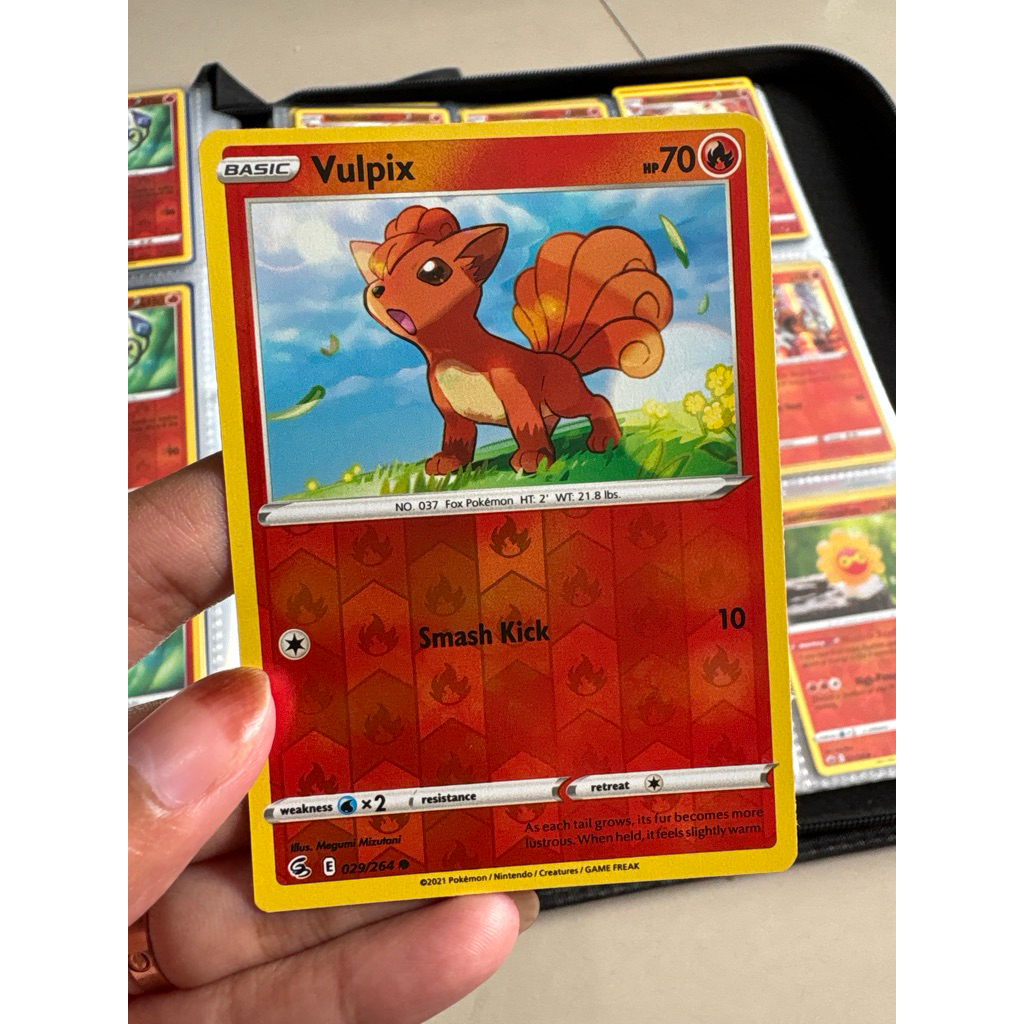 kartu pokemon original holo reverse vulpix 029/264