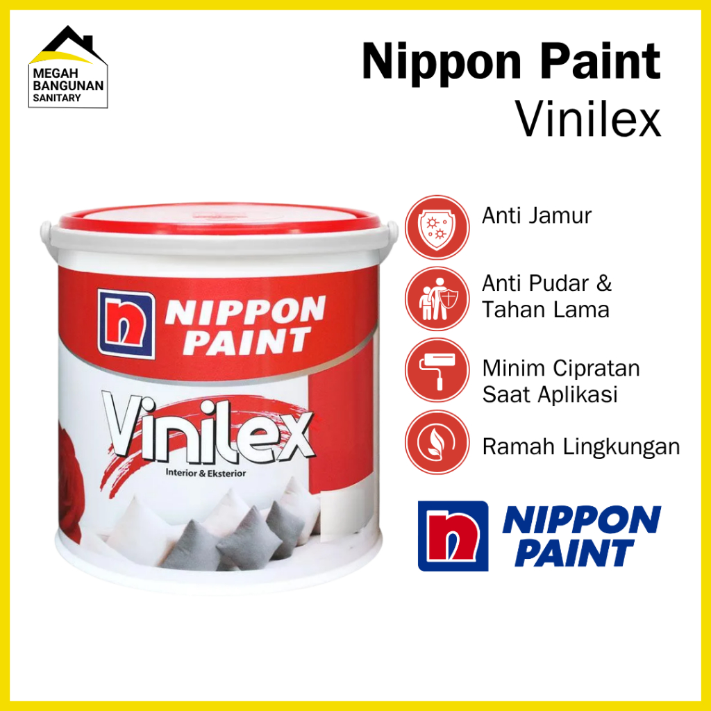 Nippon Vinilex Vinilex Putih 5 KG 300 White Cat Vinilex Kembang Cat Tembok