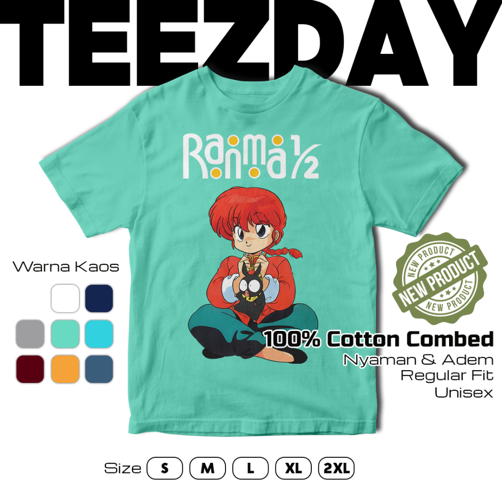 TEEZDAY 039 - Kaos Ranma - Katun Cotton Combed - Anime T-shirt Tshirt