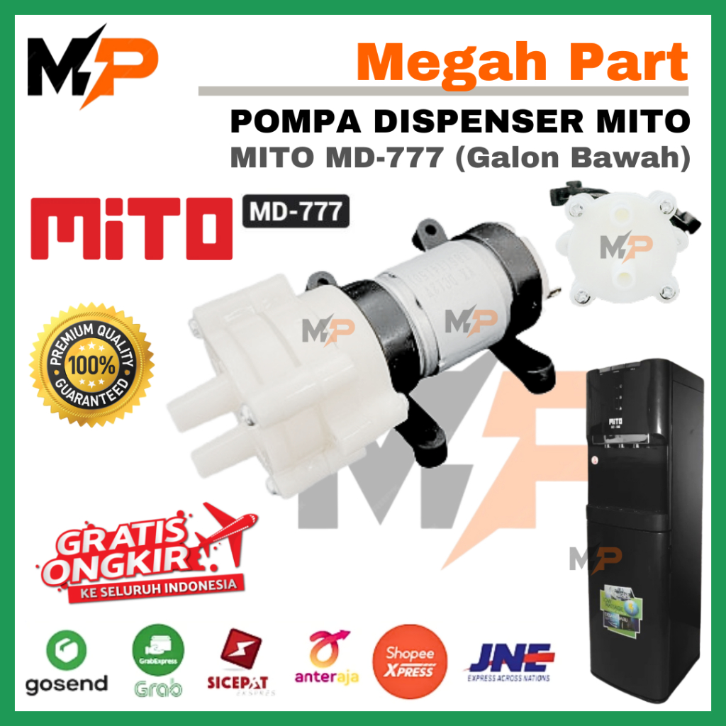 DINAMO POMPA DISPENSER MITO MD-777 GALON BAWAH 12 Volt | MOTOR DISPENSER GALON BAWAH MITO MD777 | PO