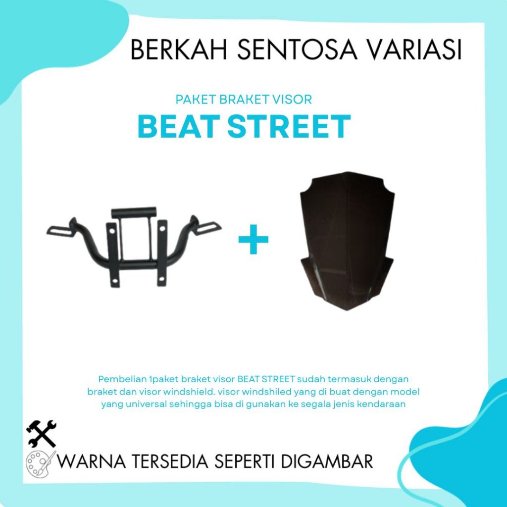 PAKET BRACKET VISOR WINDSHIELD 50CM BRAKET BREKET VISOR BEAT STREET WIND SHIELD CUSTOM VISOR 50 CM