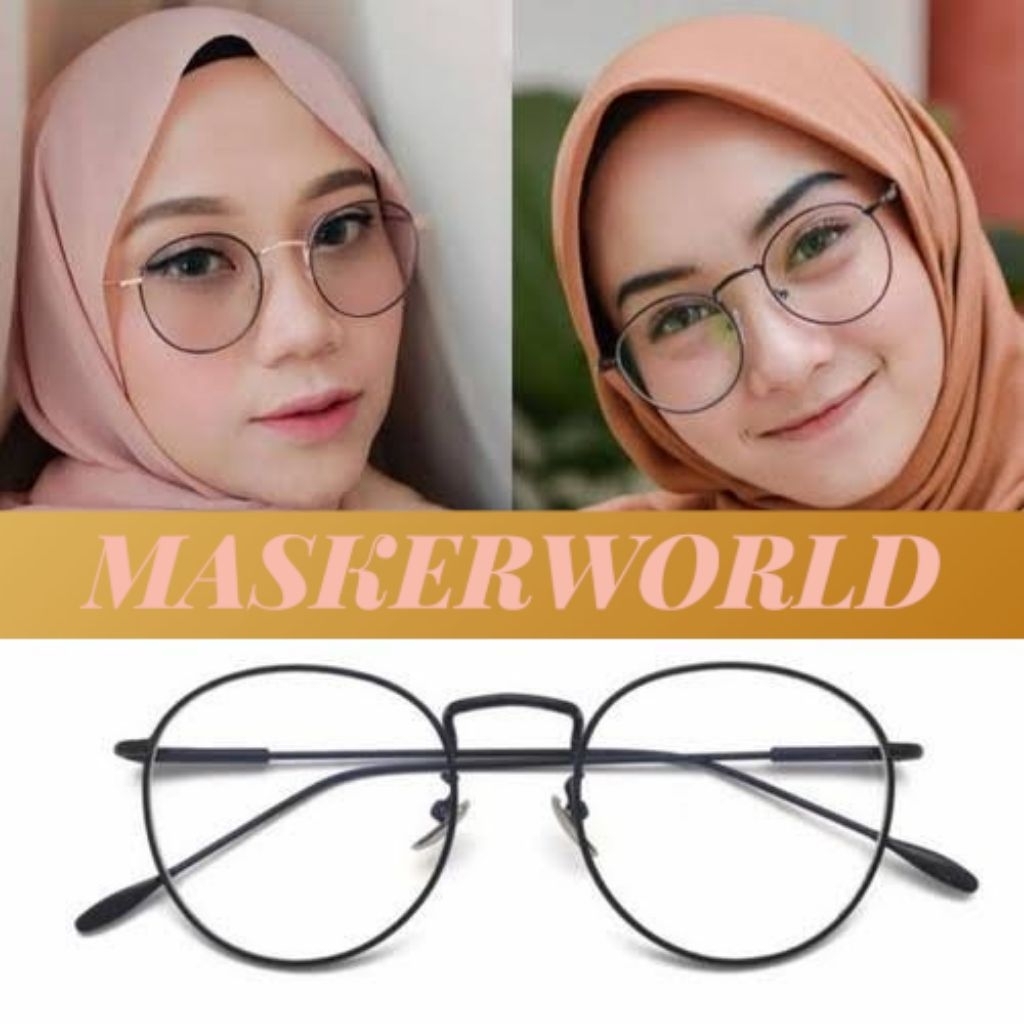 Kacamata Oval Fashion MASKERWORLD Kacamata Fashion Pria Kacamata Fashion Wanita Kacamata Wanita Akse