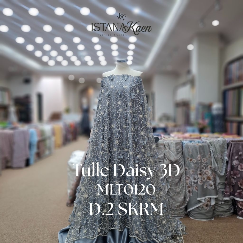 Tulle Daisy 3D | Tulle 3D | Tulle Bunga 3D | Tulle Bordir 3D | Tulle 3D Flower -ISTANAKAEN