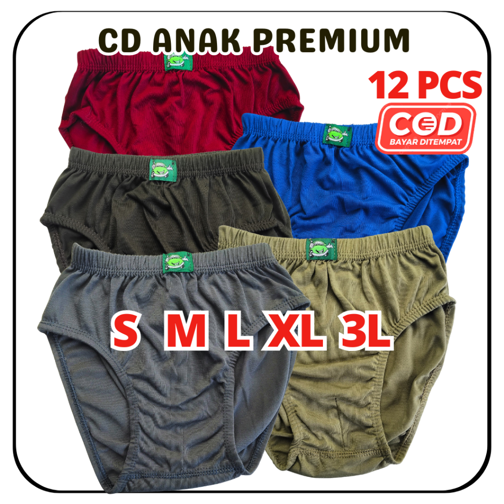 12 Pcs Celana Dalam Anak LABEL Celana Dalam Anak Laki Laki - Random Warna