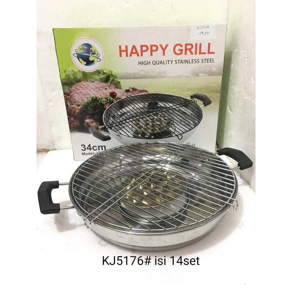 Premium Happy Grill Alat Pemanggang Aluminium Anti Karat